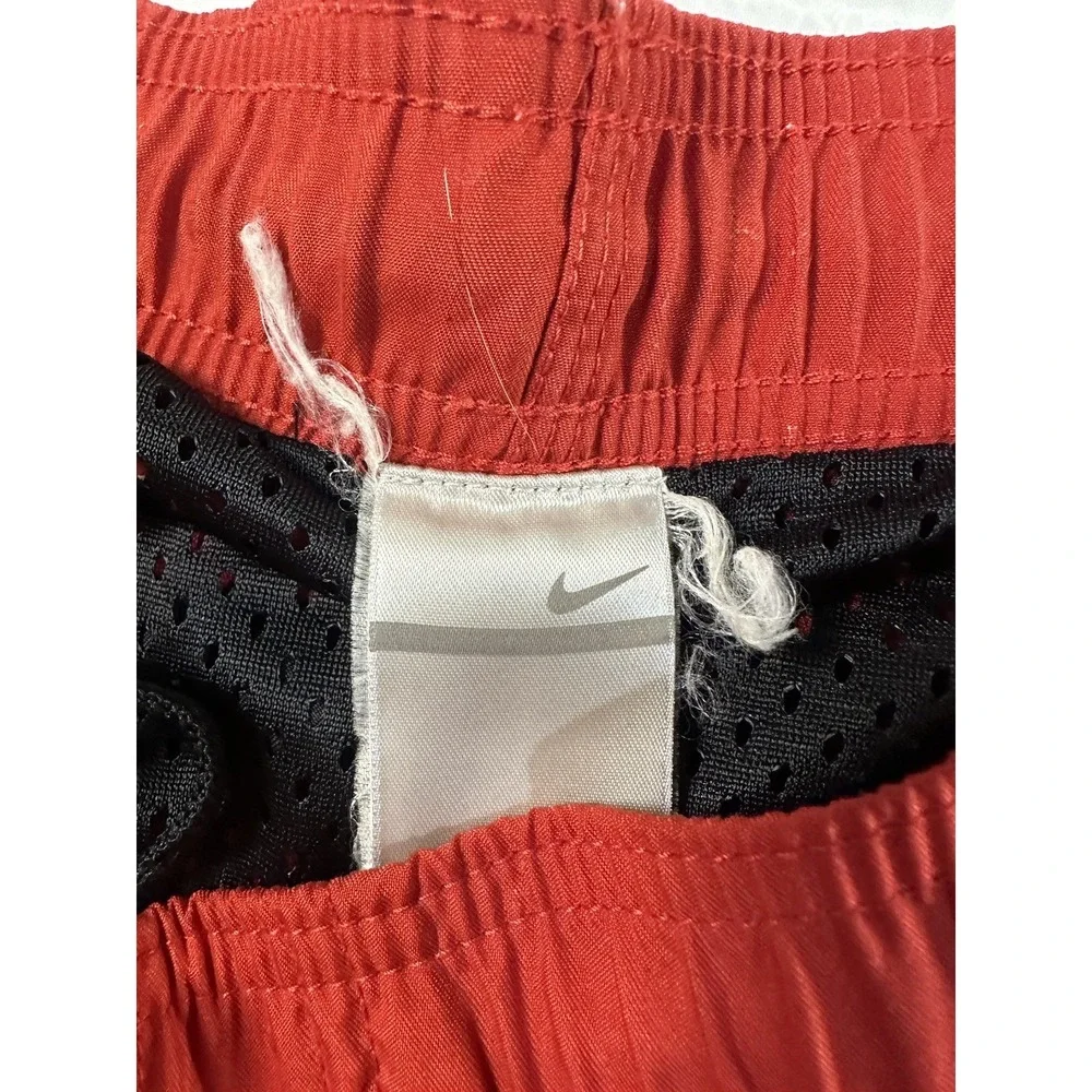 Nike Red Black Men's‎ Swim Trunks Size L Pockets - Vintage Nike Swim Shorts